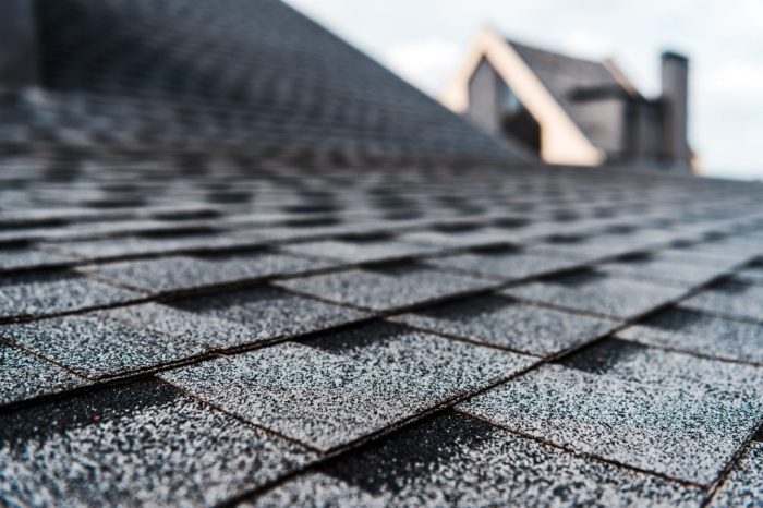 Rubberized asphalt shingles